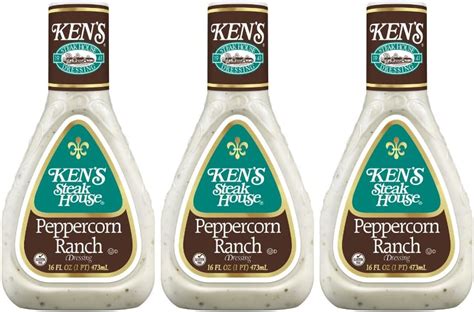 Ken S Steak House Peppercorn Ranch Dressing Peppercorn Ranch 16 Fl Oz Pack Of 3