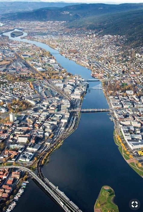 Aerial photo over Drammen, Norway | Norway city, Drammen, Visit norway