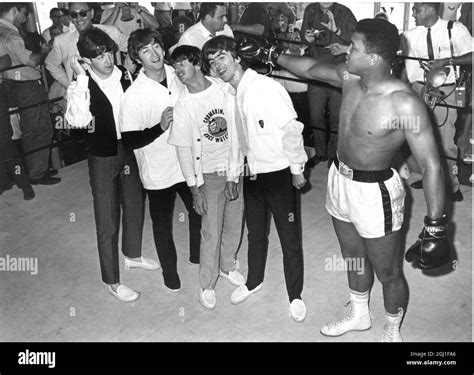 Muhammad Ali Cassius Clay The American Boxer With The Beatles John Lennon Paul Mccartney