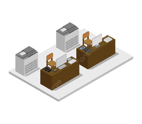 Isometric Office Desk Vector Art Png Isometric Office Desk Workplace