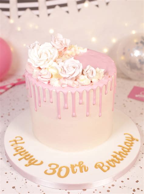 Pink Roses Drip Cake Cakey Goodness