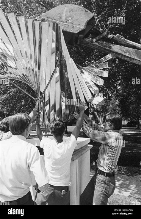 Construction Of The Centennial Sculpture Created By Sculptor David