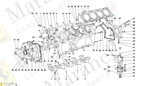 001 - Engine Block parts diagram for Ferrari F40 | Maranello Classic Parts