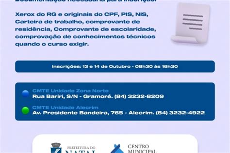 Semtas Abre Inscri Es Para Cursos De Qualifica O Profissional