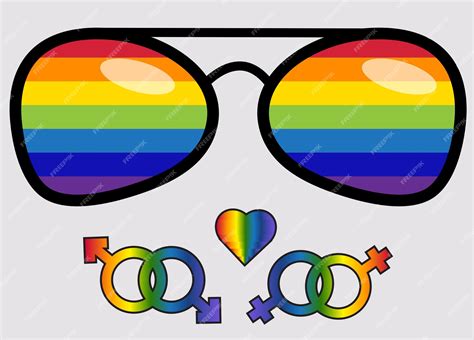 Premium Vector Lgbt Rights Symbol Love Is Love Concept With Eyeglasses Gay Parade Slogan Lgbt