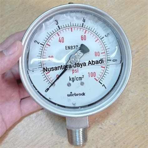 Jual Pressure Gauge Raket Bottom Full All Stainless Inchi Bar