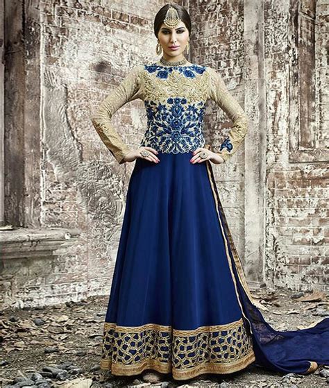 Blue Floor Length Long Anarkali Dress Googl3ois Flickr