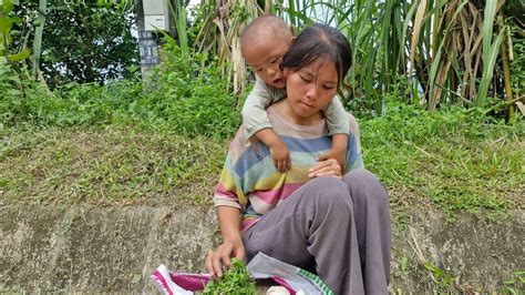 A Homeless Mother And Her Son Went To Pick Wild Vegetables And Young