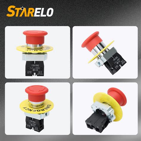 Snapklik STARELO 22MM 1NC Red Mushroom Emergency Stop Latching