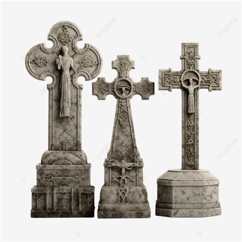 Lápidas Góticas Y Cruces De Piedra PNG dibujos Cementerio Cruz