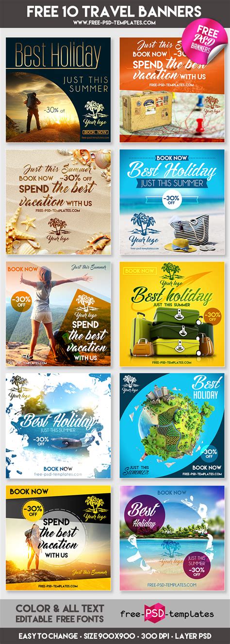 10 Free Travel Banner Templates Psd Free Psd Templates