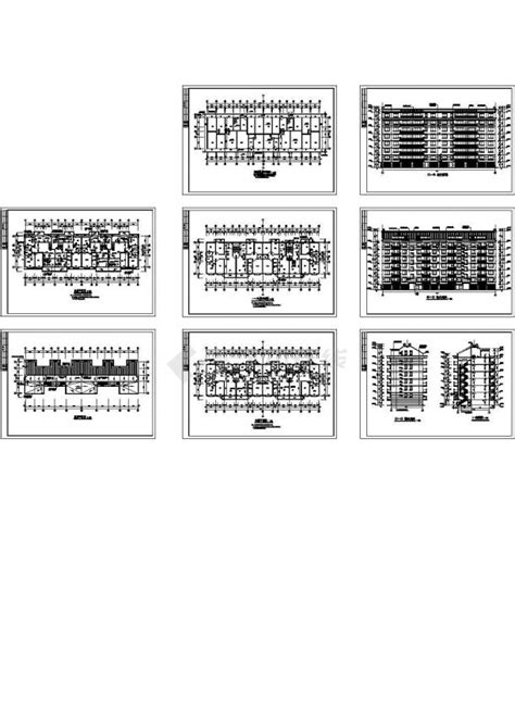 浙江某多层住宅建筑设计施工cad全套图纸住宅小区土木在线