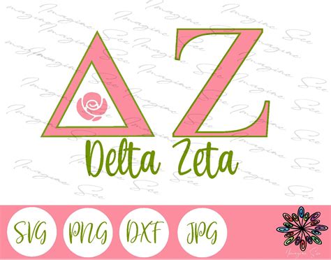 Delta Zeta Sorority Svg Greek Letters Png Greek Svg Etsy