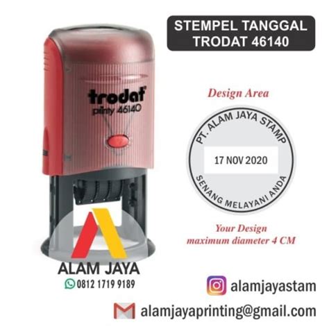 Jual Stempel Tanggal Otomatis Trodat Custom Text Max Diameter