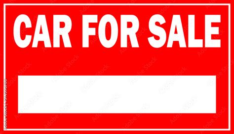 Car For Sale Sign Vector Stock Vector Adobe Stock