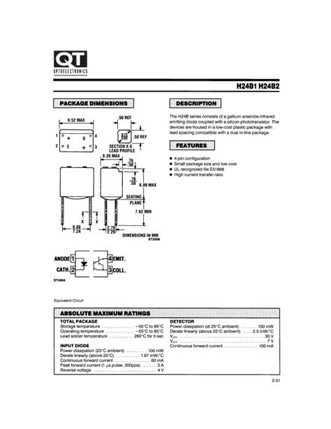 H24B1 Datasheet THE H24B SERIES CONSISTS OF A GALLIUM ARSENIDE