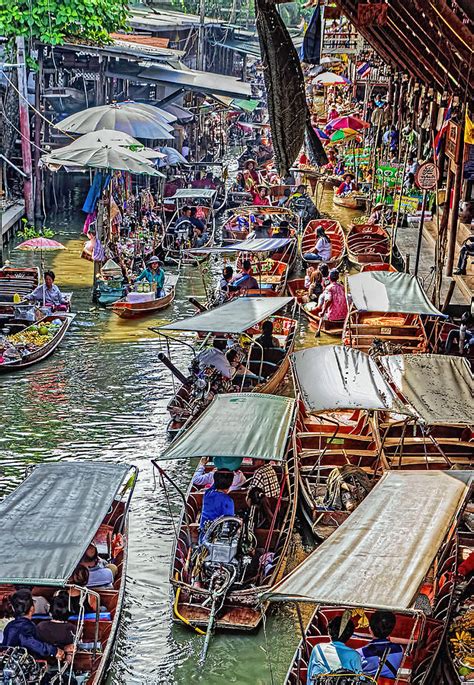 Damnoen Saduak Floating Market Photograph By Greg Hjellen Fine Art