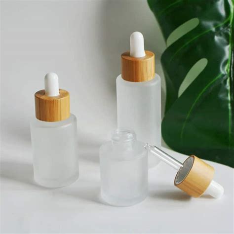 Flat Shoulder Glass Bottle With Bamboo Dropper ThreeBamboo