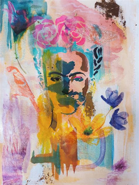 Frida Kahlo Colagem Mixed Media Elo Produtos Especiais