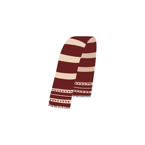 Premium Vector Warm Winter Scarf Clothes Vector Illustration Striped