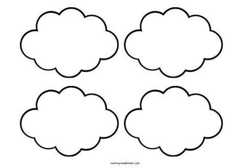 Free Printable Cloud Templates for Fun Spring Crafts | Cloud template ...