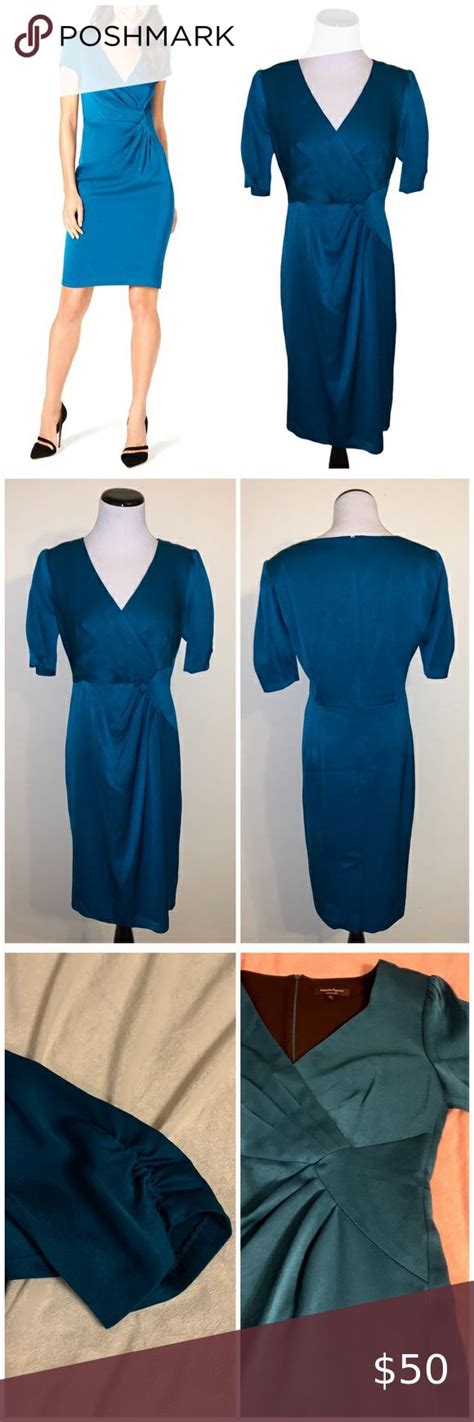 Nanette Lepore Teal Ruched Sheath Dress Clothes Design Sheath