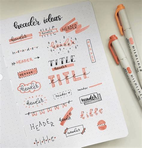 100+ Coolest and cute title and header ideas for Bullet Journal in 2021 ...