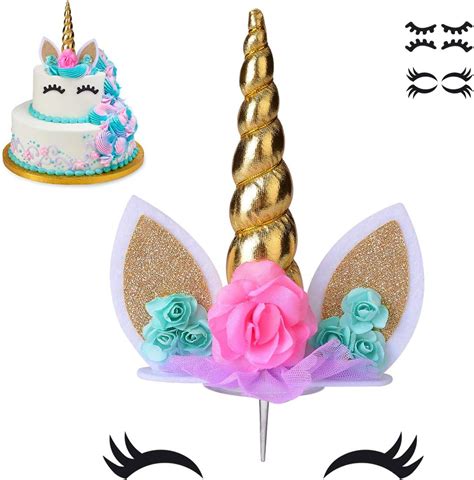 Amazon Coonoe Unicorn Cake Topper Handmade Party Cake Decoration