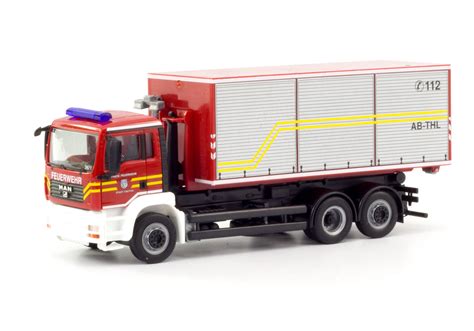 Herpa MAN TGA M Roll Off Dump TruckFeuerwehr Dachau 094689