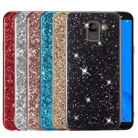 2018 For Samsung Galaxy J6 Case Bling Glitter Sequins Soft Phone Case