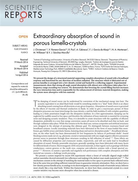 Pdf Extraordinary Absorption Of Sound In Porous Lamella