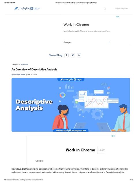 What Is Descriptive Analysis Types And Advantages Analytics Steps