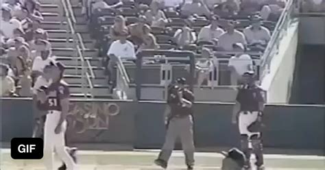 Randy Johnson Hits A Bird With A Pitch On March During A