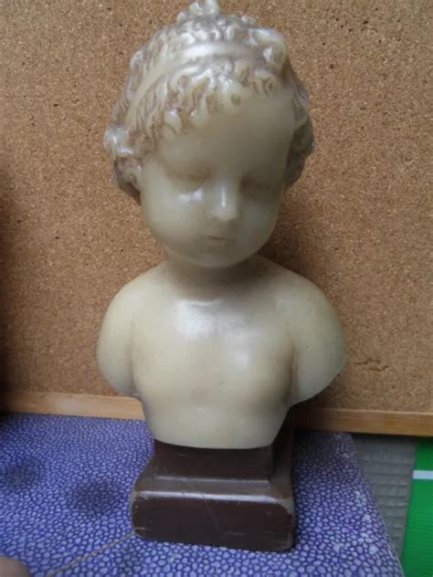 Sculpture Statue En Cire Buste Denfant Art Nouveau Bust Wax Children