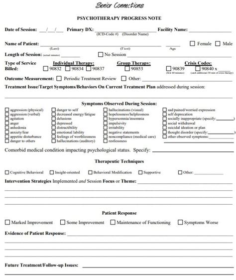 Counseling Progress Notes Template Parahyena