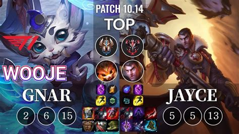 T1 Wooje Gnar Vs Jayce Top KR Patch 10 14 YouTube