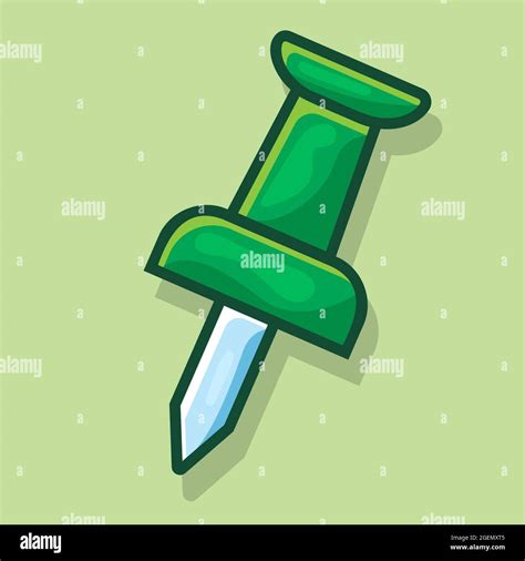 push pin isolated cartoon vector illustration in flat style Stock ...