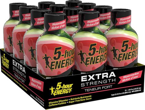 5 Hour Energy Extra Strength Sugar Free Watermelon Energy Shot 1 93 Oz Pack Of 12