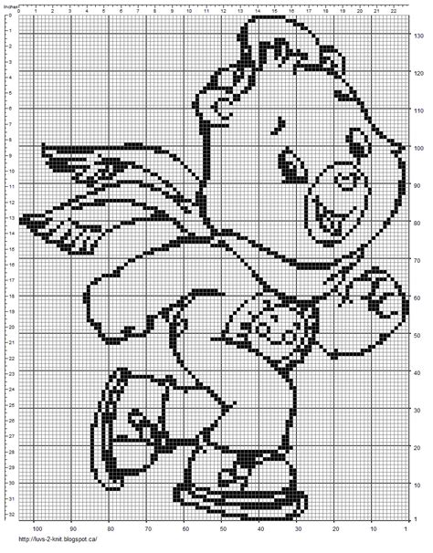 Cro Knit Inspired Creations By Luvs2knit New Care Bear On Skates 2 Chart