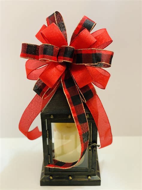 Christmas Red And Black Buffalo Plaid Mix Bow A Touch Of Faith