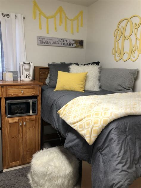 Yellow And Gray Dorm White Dorm Room Dorm Room Color Schemes Dorm