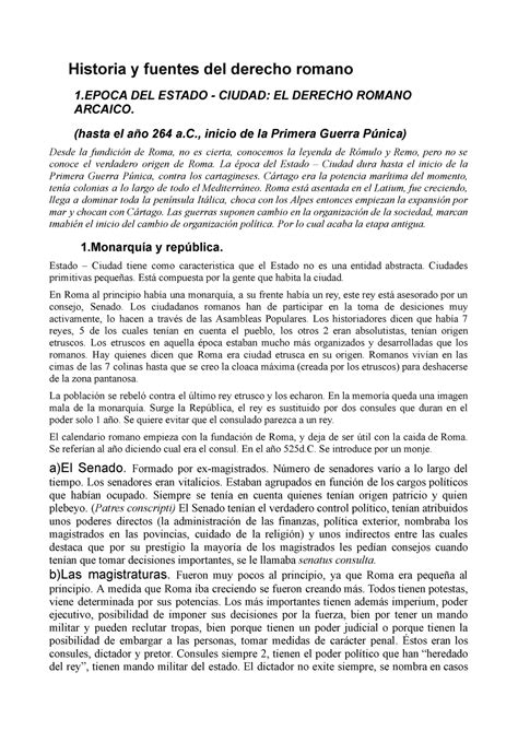 Tema 1 Apuntes Del Tema 1 De Derecho Romano Historia Y Fuentes Del