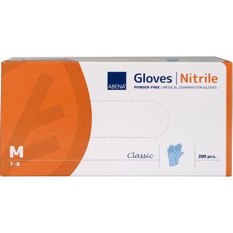 Gloves Abena Nitrile Classic Gloves Blue Powder Free Medium