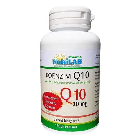 Nutrilab Koenzim Q10 30mg kapszula 150db BioBolt eu webáruház