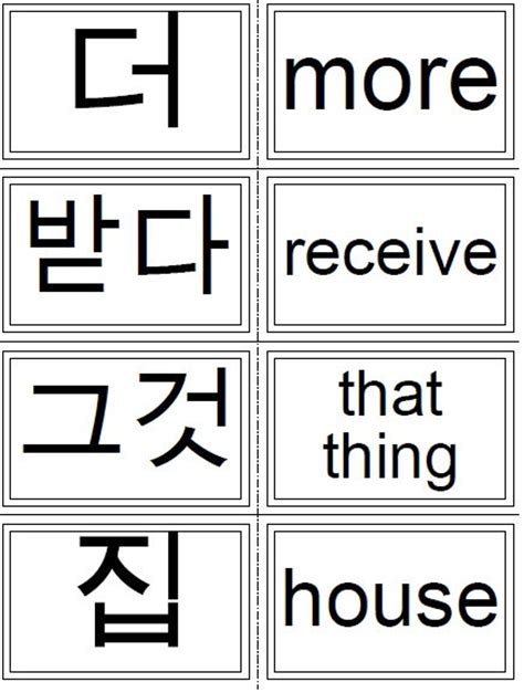 Words 1 100 Koreanenglish Flashcards Etsy