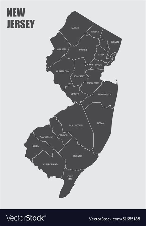 Nj By County Map Utterly Stylish