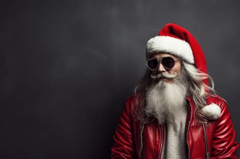 Premium Ai Image Santa Claus Hipster Portrait Of Bearded Brutal Man