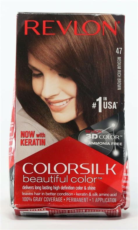 Revlon Colorsilk Hair Color 47 Medium Rich Brown 1 Each Box Damage