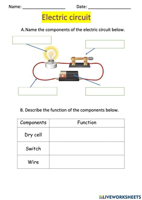 Electric Circuit Worksheet For Grade 6 Live Worksheets Worksheets Library