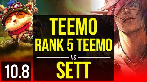 Teemo Vs Sett Top Rank 5 Teemo 1 8m Mastery Points 800 Games